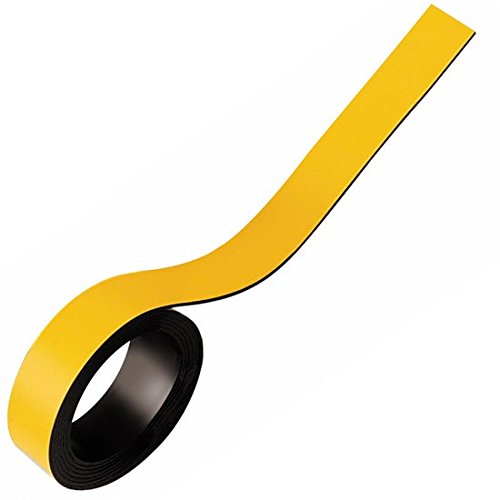 Cinta magnética flexible de colores, fuerte magnetización - 0,85mm x 20mm x 5m - para rotular y marcar, Color:amarillo