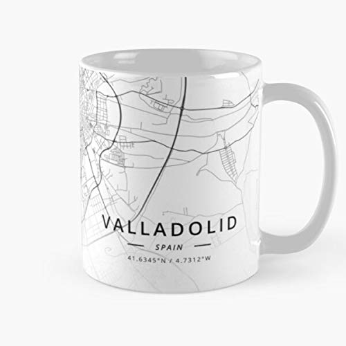 City Valladolid Streets Spain Town Street Village Map La Mejor Taza de café de cerámica Blanca de 11 oz