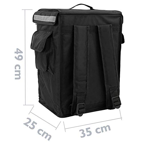 CityBAG - Mochila isotérmica para Entrega de Pedidos de Comida en Moto y Bicicleta Negra 35 x 25 x 49 cm.