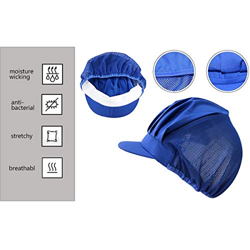 Cityelf Gorro de Cocinero Ajustable Sombrero para cocinar y restaurante Gorra para trabajo patissier cocina red de sombrero Mujer blanco (azul 3)