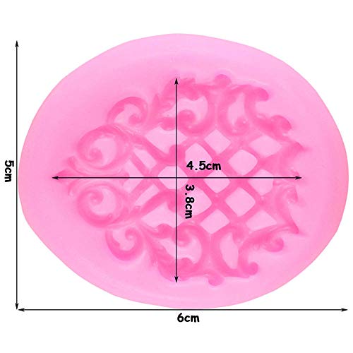 CIVIOP Molde Relleno De Desplazamiento De Pastel De Filigrana De Silicona Molde De Borde Fondant Decoración De Pasteles Molde De Caramelo Molde De Chocolate De Arcilla (2 Piezas)