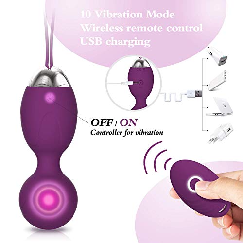 CKSOHOT Bolas Chinas Suelo Pelvico de la Salud Masajeador Ejercitador para Principiante y Avanzado Ejercicio Kegel Control de Vejiga Músculo Pélvico Fortalecimiento Control a Distancia (Kegel Bolas)