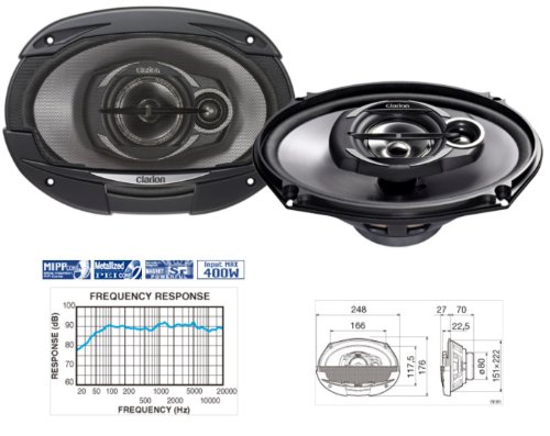 Clarion SRE6932R - Altavoces coaxiales para coche, negro