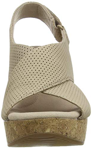 Clarks Annadel Parker, Sandalias de Talón Abierto para Mujer, Beige (Sand Suede Sand Suede), 38 EU