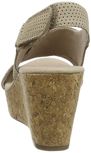 Clarks Annadel Parker, Sandalias de Talón Abierto para Mujer, Beige (Sand Suede Sand Suede), 38 EU