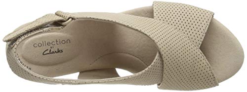 Clarks Annadel Parker, Sandalias de Talón Abierto para Mujer, Beige (Sand Suede Sand Suede), 38 EU