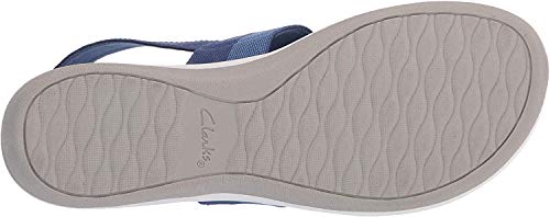 Clarks Arla Jacory, Sandalia para Mujer, Tela de Rayas de Color Azul, 41 EU Weit