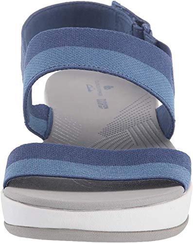 Clarks Arla Jacory, Sandalia para Mujer, Tela de Rayas de Color Azul, 41 EU Weit