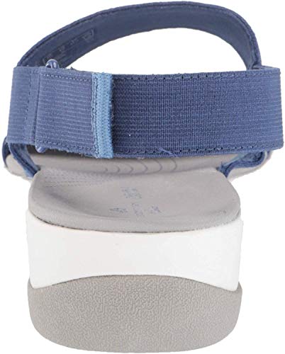 Clarks Arla Jacory, Sandalia para Mujer, Tela de Rayas de Color Azul, 41 EU Weit