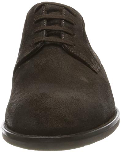 Clarks Ronnie Walk, Zapatos de Cordones Derby, Marrón (Dark Brown Nub Dark Brown Nub), 44 EU