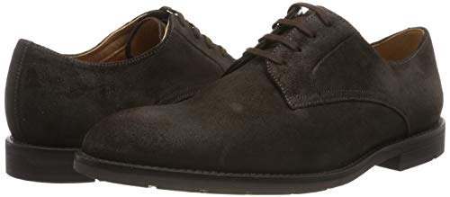 Clarks Ronnie Walk, Zapatos de Cordones Derby, Marrón (Dark Brown Nub Dark Brown Nub), 44 EU