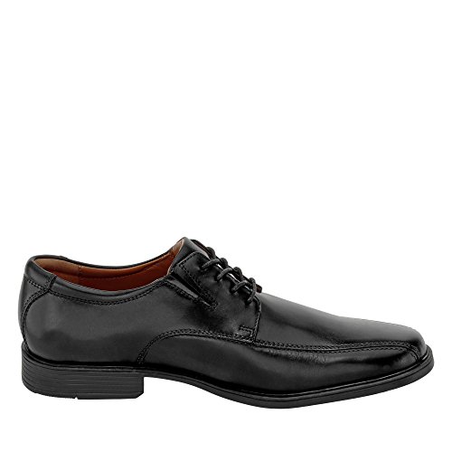 Clarks Tilden Walk, Zapatos de Cordones Derby, Negro (Black Leather-), 46 EU