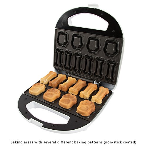 Clatronic DCM 3683 - Máquina para hacer galletas para perros y mascotas con forma de huella y hueso, Dog Cookie Maker, incluye recetas Propuestas, 700W