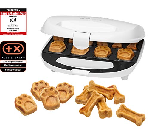 Clatronic DCM 3683 - Máquina para hacer galletas para perros y mascotas con forma de huella y hueso, Dog Cookie Maker, incluye recetas Propuestas, 700W