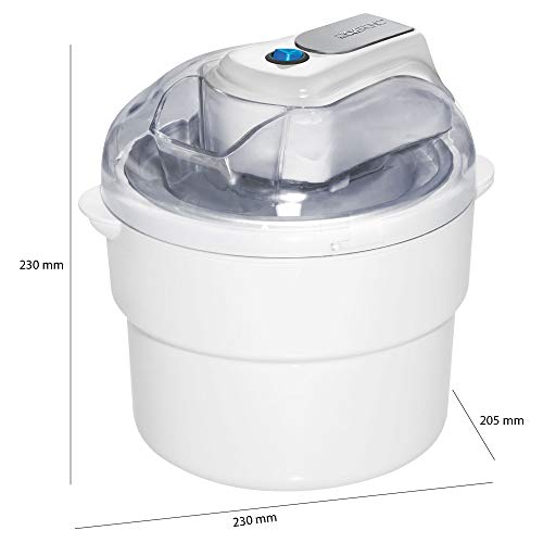 Clatronic ICM 3581 Heladera para Hacer Helado, Sorbete y Yogur, 12 W, 0.8 litros, Blanco