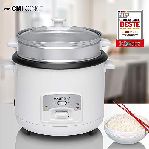 Clatronic RK 3566 Arrocera, capacidad 3 litros para 2,5 kg arroz hervido, 700 W, 2000 W, 2.5 litros, Blanco