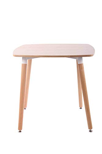 CLP Mesa Auxiliar Viborg I Mesa de Centro con Tablero de MDF I Mesa de Café con Base de Madera I Mesa de Cocina Color: Madera Natural, 80 cm