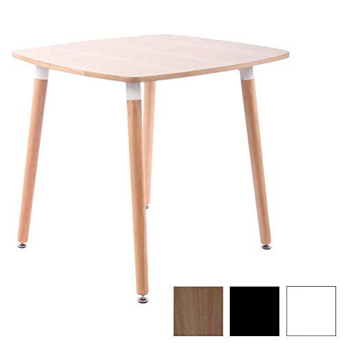 CLP Mesa Auxiliar Viborg I Mesa de Centro con Tablero de MDF I Mesa de Café con Base de Madera I Mesa de Cocina Color: Madera Natural, 80 cm