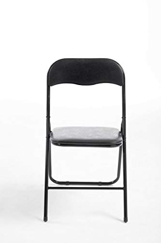 CLP Silla De Conferencia Felix con Estructura de Metal I Silla para Academias Plegable I Silla Plegable con Respaldo & Sin Reposabrazos I Color: Negro/Negro