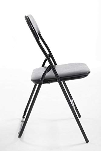 CLP Silla De Conferencia Felix con Estructura de Metal I Silla para Academias Plegable I Silla Plegable con Respaldo & Sin Reposabrazos I Color: Negro/Negro