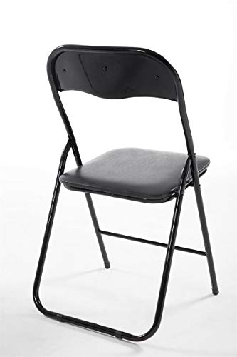 CLP Silla De Conferencia Felix con Estructura de Metal I Silla para Academias Plegable I Silla Plegable con Respaldo & Sin Reposabrazos I Color: Negro/Negro