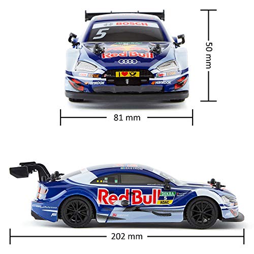 CMJ RC Cars ™ Audi RS5 DTM Coche de Control Remoto con Licencia Oficial 1:24 Escala 2.4Ghz Azul / Red Bull