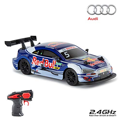 CMJ RC Cars ™ Audi RS5 DTM Coche de Control Remoto con Licencia Oficial 1:24 Escala 2.4Ghz Azul / Red Bull