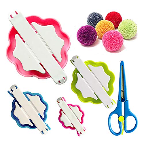 Coardor Pompón Hacedor Hacer Pompones de Lana Pom Pom Maker 4 Tamaños Pelusa Herramienta Para Aguja Tejedor Tejido DIY Pequeño a Grande Pompoms Artesanía Doll haciendo Kits-Hilado de Knitting Craft T