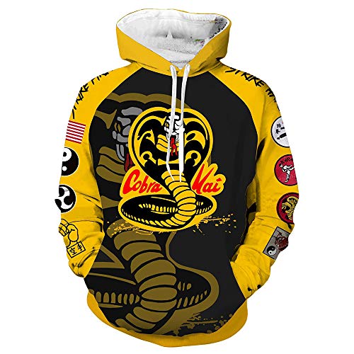 Cobra Sudadera con capucha Karate Kid Pullover Kai Sudadera Amarillo Puño Chaqueta Cremallera Sudadera Con Capucha Chaqueta Tops Capa