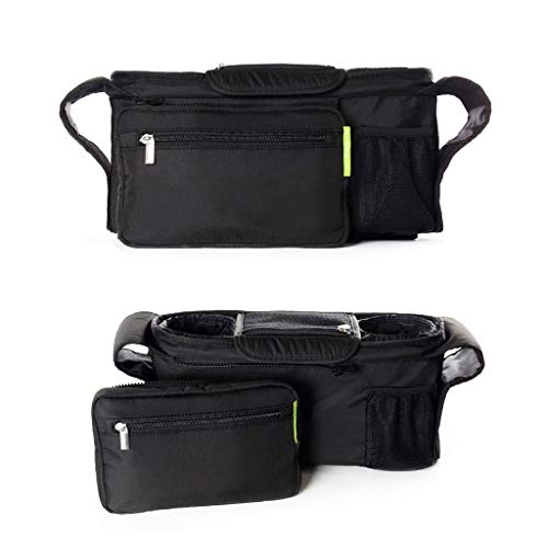 Cochecito de bebé Organizador, Bolsos Carro Bebé Universal Gran Capacidad Bolsas Almacenamiento y Organización para Silla de Paseo, Negro