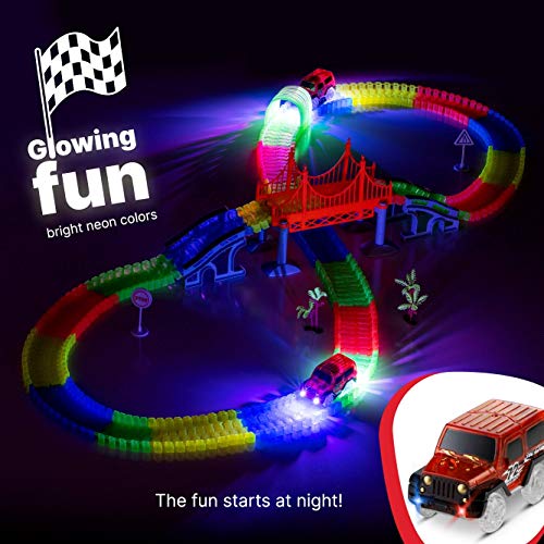 Coches de Juguetes-Pista de Carreras con carritos LED-Juguetes niña 3 4 5 6 7 8 9 10 11 12 años- Regalos para Niños