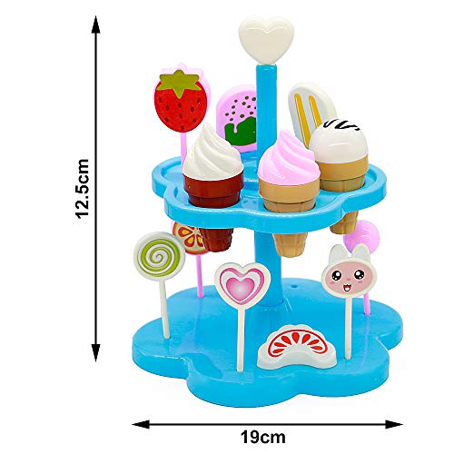 Cocina Set Comida Juguete Fiesta Cumpleaños Infantil Helados Juguete Juego de Roles - DIY Postres y Helado de Imaginación Set para niños 3 años (32 Pcs )