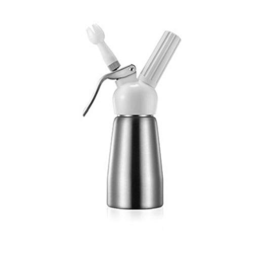 Cocina Sifon Espumas 250 Ml De Aluminio Portátil Crema Batida De Postre Dispensador De Mantequilla Cargadores Whipper Cracker Foam Cake Maker 250 Ml Con 4 Archivos Adjuntos Plateado