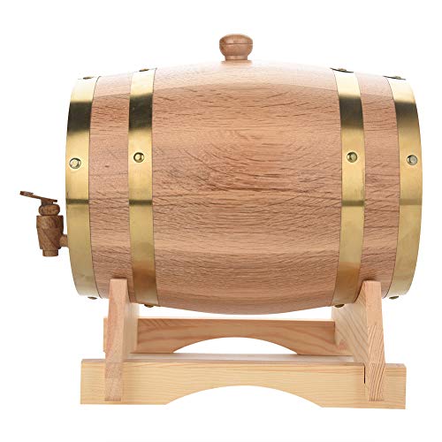 Cocoarm Barril de Madera de Roble Barriles de Vino Dispensador de Vinos para Añejamiento de Licores y Vino (5 litros)