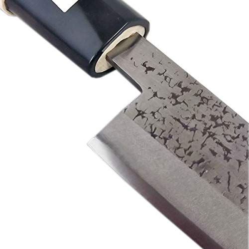 cocobitplus Hocho: Cuchillo japonés Deba AJIKIRI Aogami (Azul) con Acabado de Martillo súper Personalizado Hecho en 3.5 Sol (105mm, 4.13in)