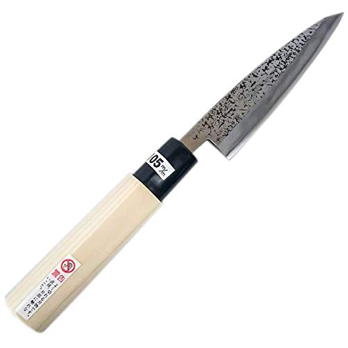 cocobitplus Hocho: Cuchillo japonés Deba AJIKIRI Aogami (Azul) con Acabado de Martillo súper Personalizado Hecho en 3.5 Sol (105mm, 4.13in)