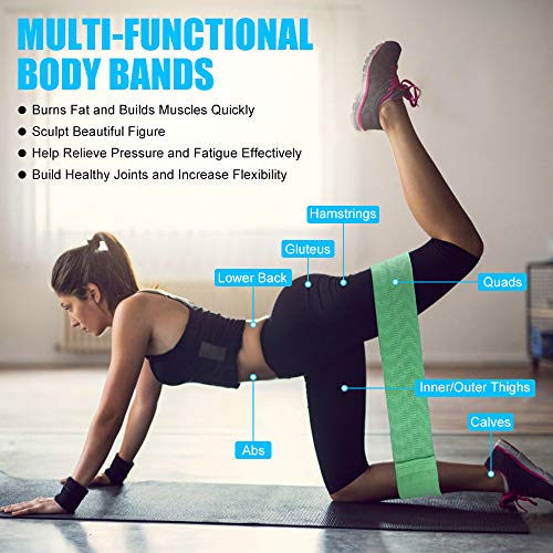 Cocoda Bandas Elasticas Musculacion, 3 Piezas Cintas Elasticas Musculacion con 3 Niveles para Piernas/Glúteos/Muslo, Cadera Ancha Antideslizante Bandas Resistencia para Yoga,Pilates,Crossfit,Hogar,Gym