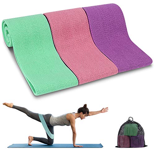 Cocoda Bandas Elasticas Musculacion, 3 Piezas Cintas Elasticas Musculacion con 3 Niveles para Piernas/Glúteos/Muslo, Cadera Ancha Antideslizante Bandas Resistencia para Yoga,Pilates,Crossfit,Hogar,Gym