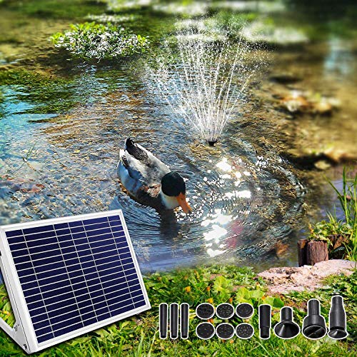 COCOMIA Solar Fuente Bomba, Solar Bomba de Estanque Kit, Fuente de Jardín Solar para Estanque de jardín y Fuentes de La Bomba de Fuente Solar Bomba de Agua con Soporte 10W 1.2M 1350 L/H