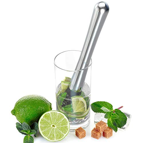 Cóctel Coctelera,6 Piezas Acero Inoxidable Coctel Bebida Set Profesional incluye 750ml Coctelera, Machacador,Cuchara de La Mezcla,Doble Jigger Espíritu Medida,Velocidad de Vertedores