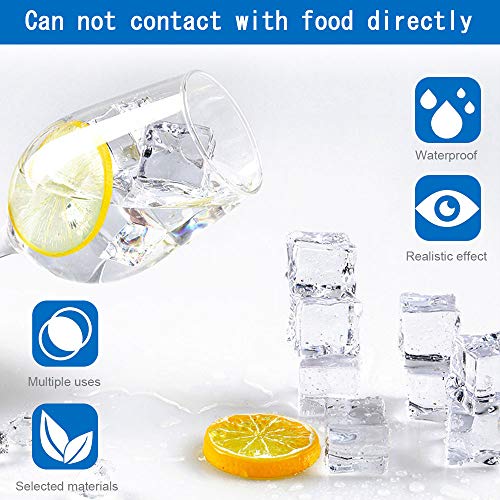 CODIRATO 60 PCS Cubitos de Hielo de Acrílico, Falsos Cubos Transparentes Hielo Artificial Cubitos de Hielo Falsos para la Decoración del Hogar Bodas Jarrones Fotográficos (20 * 20 mm)