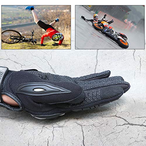 COFIT Guantes de Motos, Guantes de Pantalla Táctil Full Touch para Carreras de Motos, MTB, Escalada, Senderismo y Otros Deportes al Aire Libre - Negro M