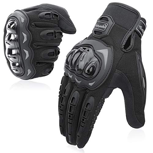 COFIT Guantes de Motos, Guantes de Pantalla Táctil Full Touch para Carreras de Motos, MTB, Escalada, Senderismo y Otros Deportes al Aire Libre - Negro M