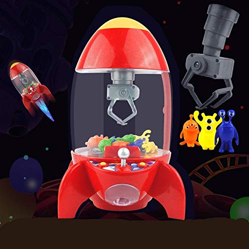 Cohete Candy Collector Desktop de fichas Mini Kids Candy Machine Kids Doll Claw Toy Arcade