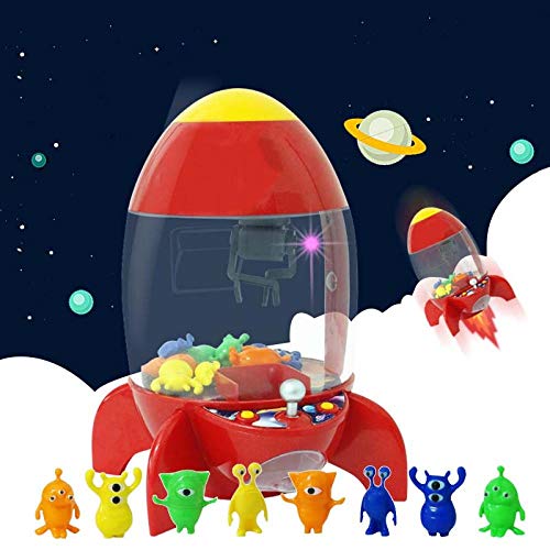 Cohete Candy Collector Desktop de fichas Mini Kids Candy Machine Kids Doll Claw Toy Arcade