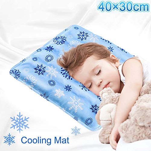 Cojín de enfriamiento para dormir,almohadilla de hielo,para perros y gatos,almohadilla de refrigeración para cama fría,almohadilla de disipación de calor para asientos de coche,Copo de nieve30x40cm