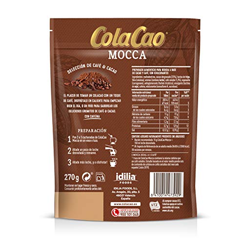 Cola Cao Mocca: Café y Cacao - 6 Envases de 270g (1620 g)