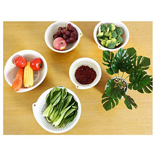 Coladores Juego de cuenco de colador / colador de cocina, colador de plástico doble utilizado for el lavado y drenaje de pastas, macarrones, frutas y verduras Set Juego de 3 piezas） Colador con