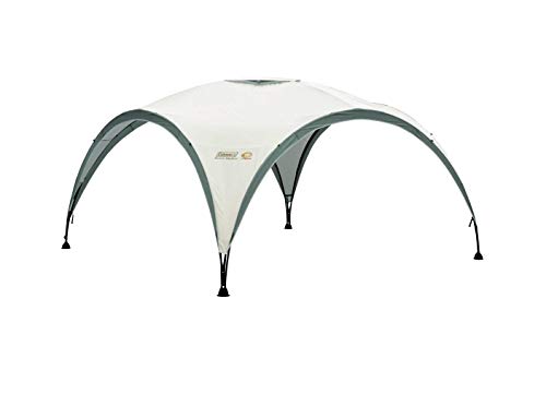 Coleman Carpa Cenador para Festivales, Jardín y Camping, Construcción Robusta de Mástiles, Gazebo con Protección Solar SPF 50 Zelt Event Shelter, Blanco-Verde, XL