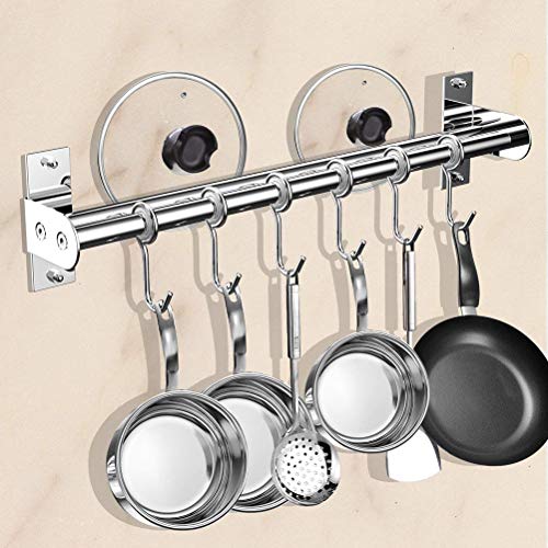 Colgador de Utensilios de Cocina,Colgador de Acero Inoxidable Organizador de Utensilios en Cocina Fácil Montado en Pared 30cm 5-Ganchos para Cocina,Barra,Baño (5 Gancho,30cm)